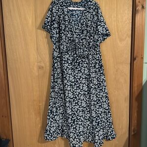 Navy blue with flowers Size 22-24